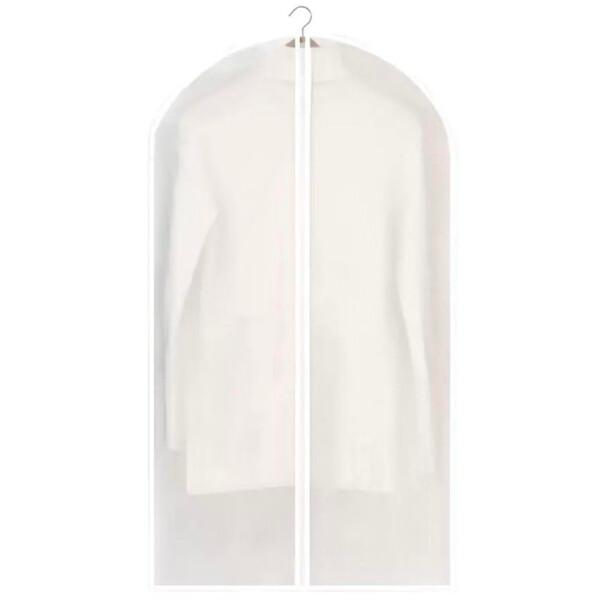 衣類防塵カバー 5個セット EVA素材 半透明 ファスナー付き 防湿 防虫 収納ケース 衣装カバー 洗濯物カバー 衣類保護カバー ハンガー掛け対応 衣類整理 クローゼット収納 衣替え 季節もの保管 省スペース 繰り返し水洗可能 (ホワイト,...