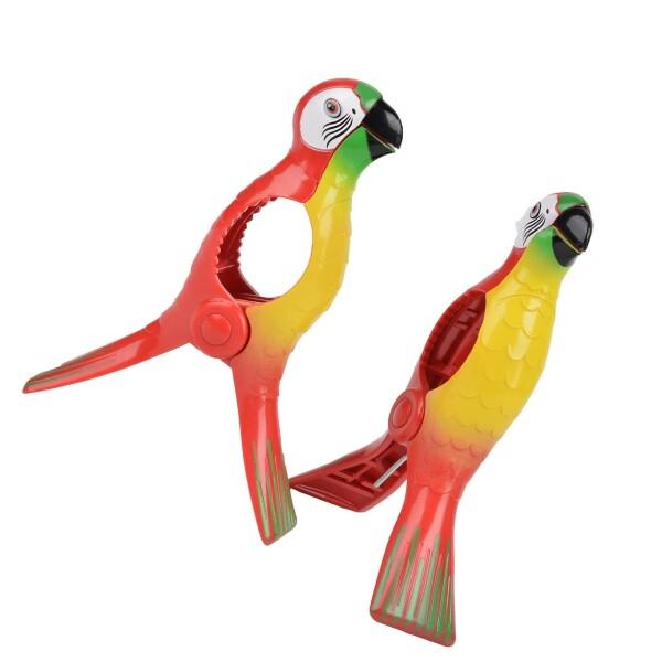 Dekori 洗濯バサミ 洗濯ばさみ ビーチタオルクリップかわいい動物形状タオルラック洗濯バサミ タオルピン 明るい色 滑り止め 防風 ベランダ 布団/服/靴下/タオル/靴など物干し適用 2点セット インコ商品コード：55079679911...