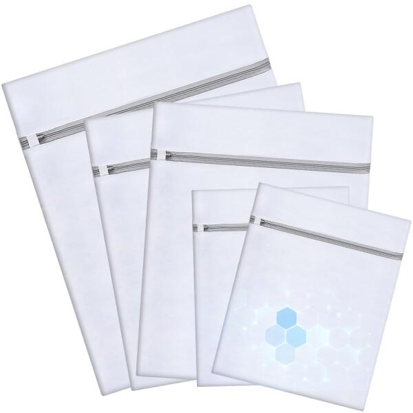 洗濯ネットセット 5枚組ランドリーネット S2枚(30x40cm) M2枚(40X50cm)L1枚(50X60cm) 抗菌防シワ 強化耐久 衣類の型崩れ・ダメージ防止 乾燥機対応 耐久性アップファスナー 頑丈設計 (混合サイズ5枚セット)商...