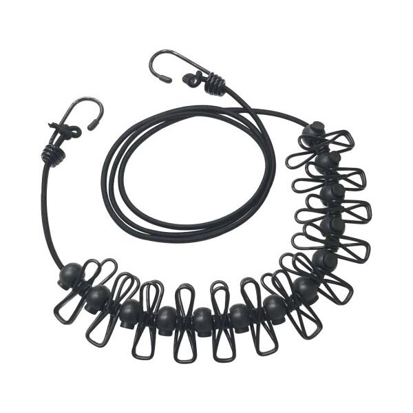 オーディオファン 洗濯ロープ 旅行用 洗濯物干し 洗濯紐 物干しロープ 大型フックとゴム製ロープで旅行の洗濯物干しに最適 玉止めストッパー 強力洗濯ハサミ 室内物干し 部屋干し 洗濯 旅行 出張 海外旅行 便利グッズ 1.6m ブラック商品...