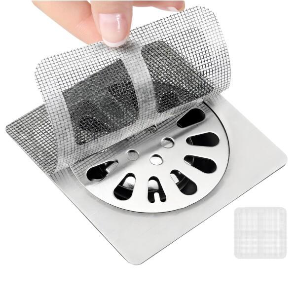 Hanature 新しい保護の組み合わせ，排水口カバー，排水溝カバー，洗濯機排水口カバー1枚入 (DIY可能) + 排水口シール (10*10cm) 10枚入，抗菌 防臭 防虫，簡単装着，洗濯機?洗面台?キッチン?風呂 適用 (10,半透明...