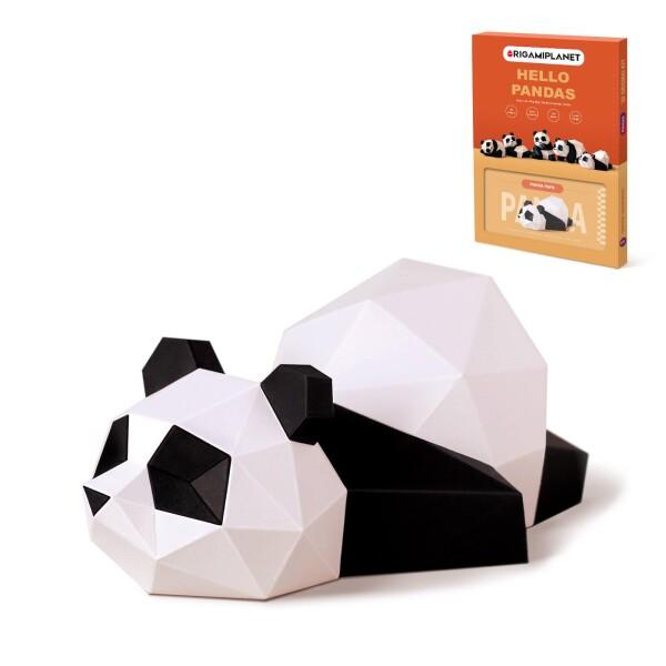 ORIGAMIPLANET 立体折り紙ペーパークラフトキット-Panda Papa