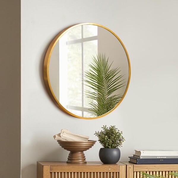 ミルオ君の鏡工房 鏡 壁掛けミラー 壁掛け鏡 バスルームミラー 丸鏡 丸型ミラー 化粧鏡 ウォー