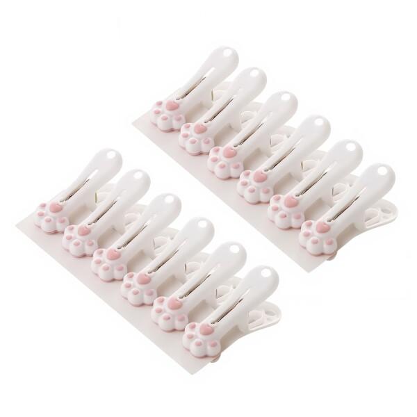 洗濯バサミ 12個セット 猫の手形 ソフトシリコン 無痕 衣服保護 滑り止め 風対策 飛ばされ防止 洗濯物干し 洗濯クリップ ハンガーストッパー プラスチック ホワイト しっかり固定 耐久性 家庭用 室外 室内商品コード：550808698...