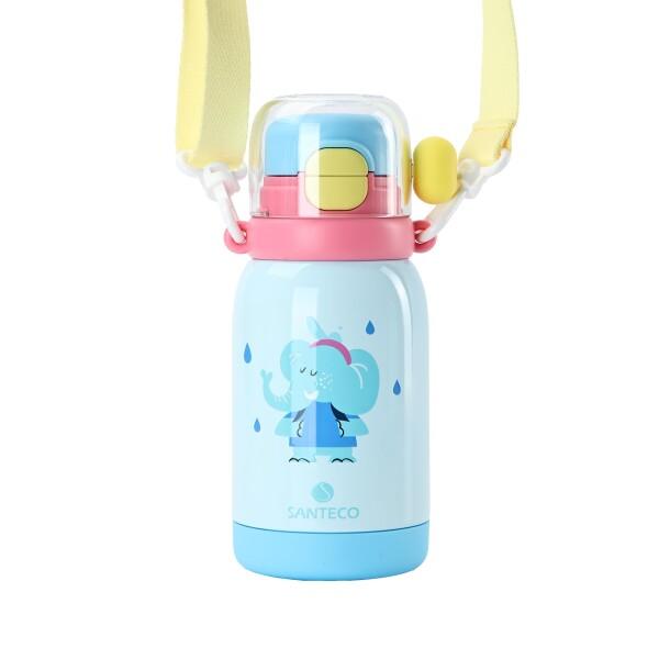 SANTECO 水筒 子供用 3WAY ストロー付き 500ml コップ飲み 真空断熱 直