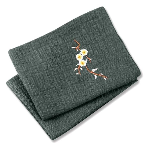 ふきん 食器拭き 刺繍入り 綿100% キッチンクロス 30cm×30cm 抗菌防臭 吸水速乾 食器拭き 台ふきん 2