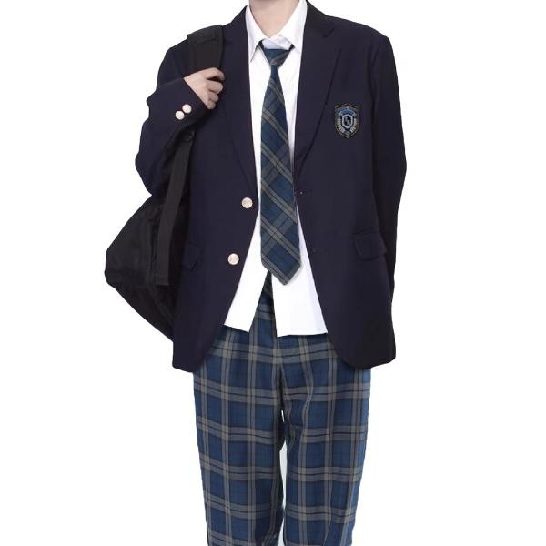 男子　高校制服　※こちらの高校にご入学される方限定 Qichenk) 高校制服 5点セット メンズ ブレザー 制服 パンツ ネクタイ
