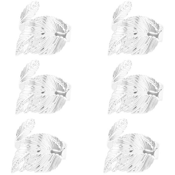 Aqevn リーフナプキンリング6個セット テーブルセッティング用の葉ナプキンリング、デーパーテ