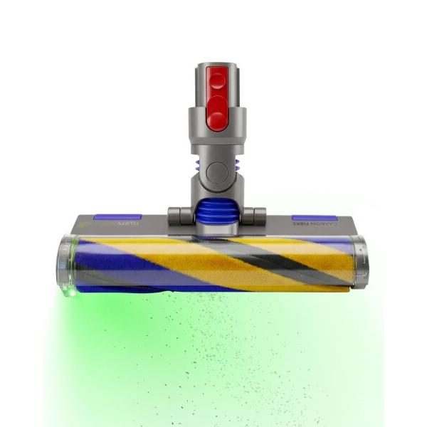 iRobacc LEDライトヘッド ダイソン掃除機V7/V8/V10/V11/V15対応 レーザー搭載 ソフトローラーブラシ 掃