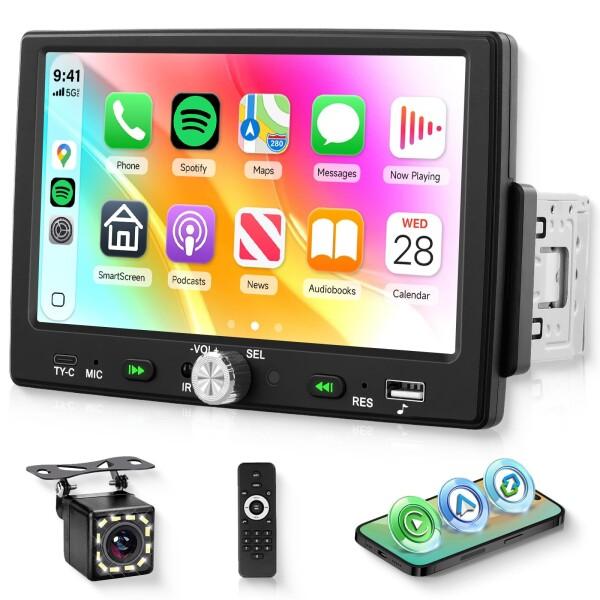 Hodozzy 1Din カーオーディオ本体 Hodozzy 1DINカーオーディオ CarPlay/Android Auto対応 7インチHD