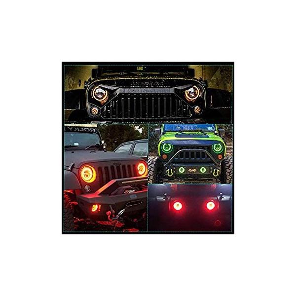 Dotは7インチled An 自動車 Rgbヘッドライトを承認しました 7インチラウンドdrlヘッドランプ点滅rgb U Halプロショップ2