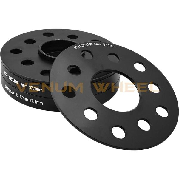 4 Mmおよび17 091 U Halプロショップ2 Pc Pc Mm Mmブラックハブセントリックホイールスペーサー 厚さ3 自動車 Mmおよび17 5x100 5x112