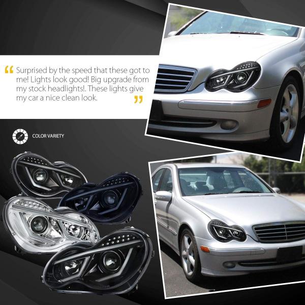 Autozensation用ジェットブラックメルセデスベンツw3 C3 Cクラスc230 U Halプロショップ2 Cクラスc230 自動車 4maticルクス C3