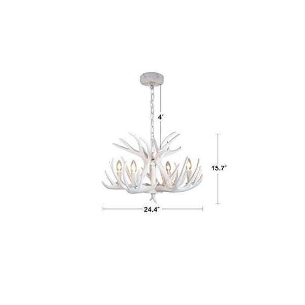 Resin Antler Chandelier Chandelier White White Living Room Effortinc Antler Living 照明 電球 U Halプロショップ2