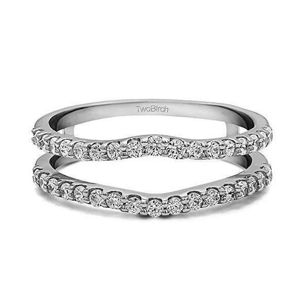 国内初の直営店のtwobirch Prong Shared Guard Curved In Curved Double Ct Sterling 0 24 0 24 Ct Ring Si U Halプロショップ2