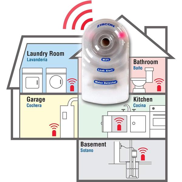 Smart Electronic Water Detector Alarm With Email Zircon Leak Alert Wifi Audio Visual Alerts Battery Included Nayancorporation Com