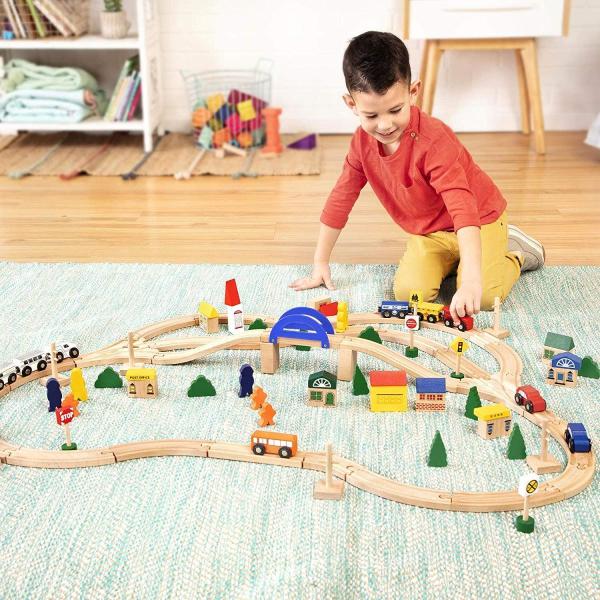 battat deluxe wooden train set