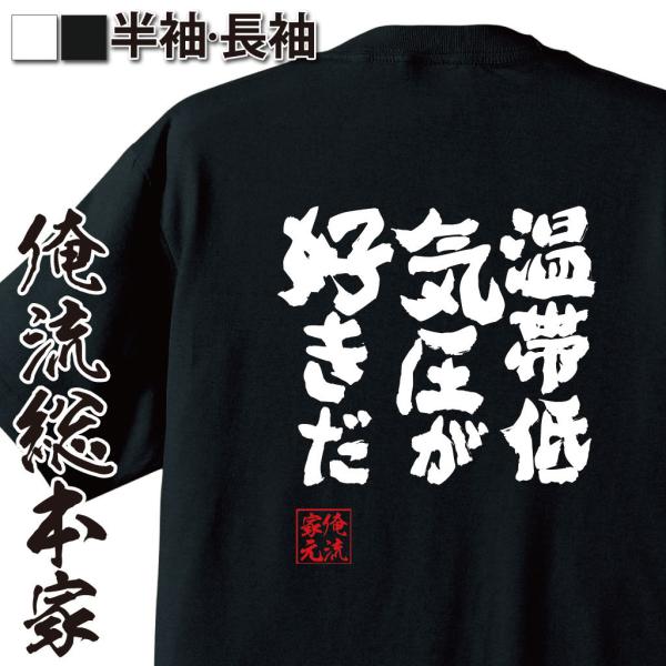 おもしろTシャツ メンズ キッズ パロディ 俺流総本家 魂心 温帯低気圧が好きだ（漢字 文字 メッセージtシャツおもしろ雑貨 背中で語る 名言）