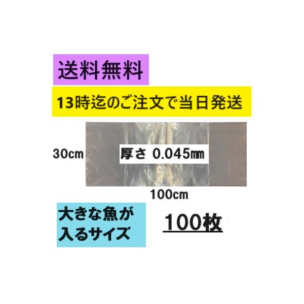 【ナイロン袋】大きさ：300×1000ｍｍ厚さ：0.045ｍｍ細長い特殊サイズのナイロン袋です。厚さもあるので釣りや仕立てた魚を入れるのに適しています。別売りのグリーンパーチと併用することでヒレで袋が破れるのを防ぎます。
