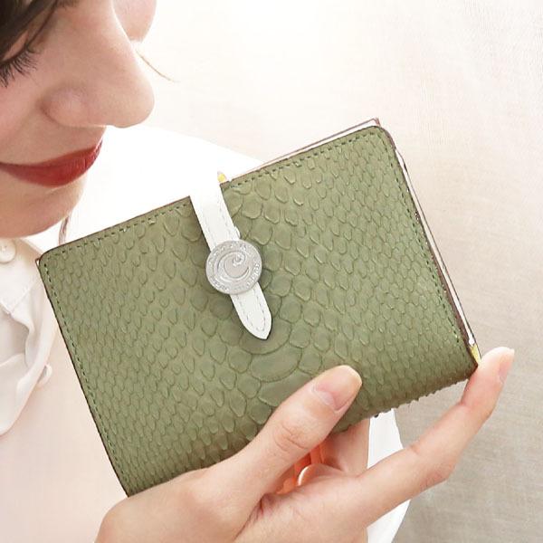 cooga】しっとりと贅沢なリアルパイソン◇手のひらサイズのダイアリー