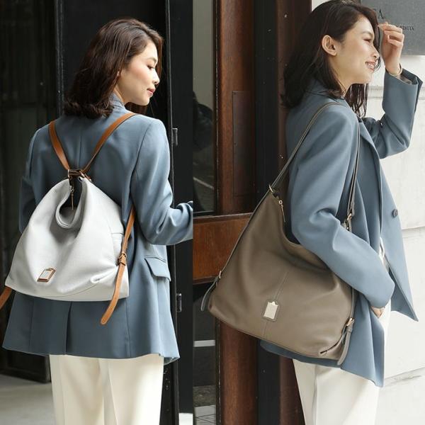 HerSchedule 2way リュック トートバッグ HerSchedule】ショルダーバッグにもリュックにもなる2wayレザー