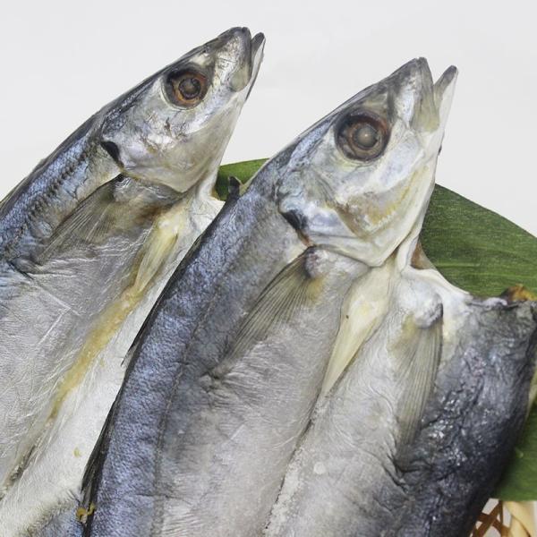 加工場から徒歩5分の漁港で水揚げされました。昔から九鬼港で定期的な水揚げがあり、大衆魚として親しまれてきました。当店ではできるだけ地元の味を味わっていただきたいと考え、他の干物より安価な価格で提供させていただいております。癖がなく、とても美...