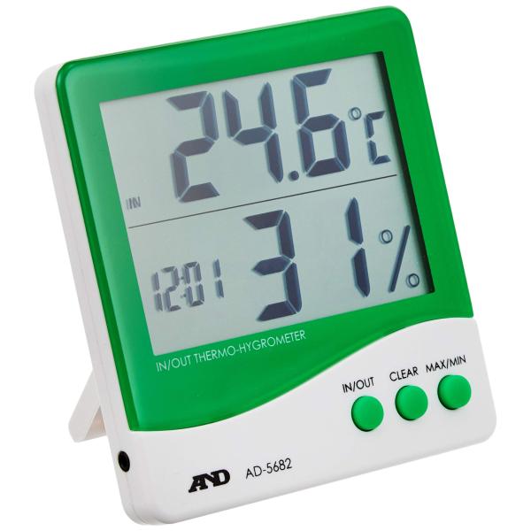 Ａ＆Ｄ　時計付き内外温度・湿度計