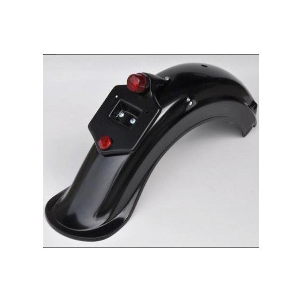 ビンテージリアフェンダー タンデムステーセット ラウンドSテール付 エストレヤ(ESTRELLA)〜2006年 CHIC DESIGN(シックデザイン) :000005-C4-ES-RF9:バイク メンテ館2号店 通販 SR400(78年〜) クラシックリアフェンダーラウンドエンド 黒ゲル仕上げ CHIC DESIGN(シックデザイン)