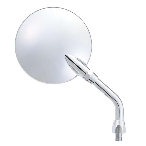 【適合】汎用　【商品説明】旧車テイストのレトロな雰囲気を放つ丸型ミラー。 ●耐震性と広角ミラーの組み合わせにより、視認性も確保しています。 ●鏡内部に亜鉛製の「おもり」を入れることで振動を軽減しミラーのブレを抑制。 ●直径12mmの極太ロッ...