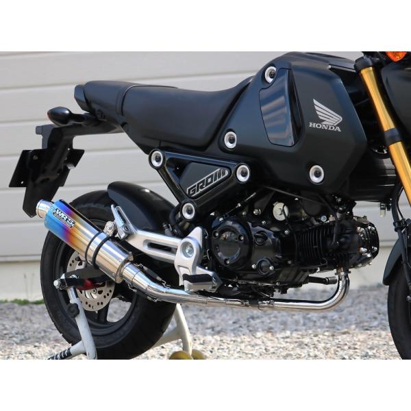 【美品】WR's ショートオーバルマフラー JC92 グロム GROM ショートオーバルフルエキゾースト 焼き色チタンサイレンサー WR'S