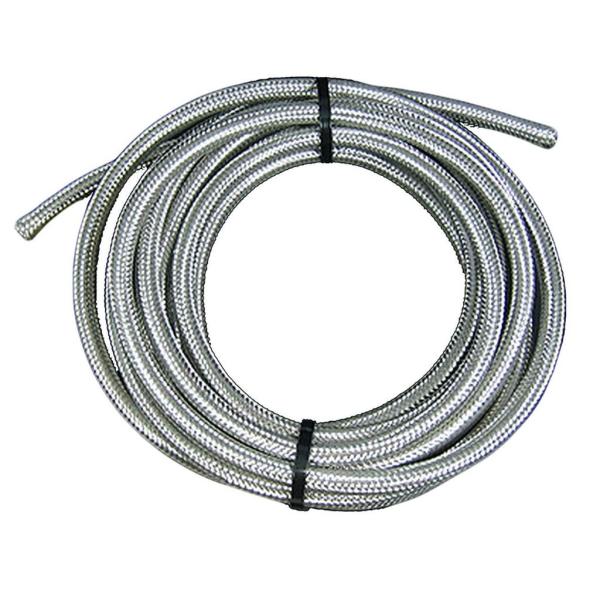 【適合】汎用　【商品説明】色：クローム ●サイズ：1/4インチ（約6.35mm） ●外径：約12mm ●※実測の数値と若干のずれがある場合がございます。 ●適合車種：汎用 ●素材：ステンレス＆ゴム ●内容物：ステンレスホース×10cm ●注...