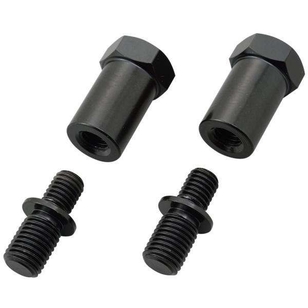 【適合】汎用　【商品説明】2007年以降の車両に衝撃緩衝装置無しのミラー（M10正ネジ）を装着する場合に必要。取り付けることで新基準をクリアします。標準的なM10正ネジのミラーを左右に装着可能。ミラーアダプターとしても使用可能。 ●アダプタ...