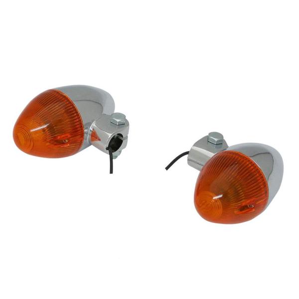 ユニバーサルマウント ロケットレンズウインカーセット クローム NEO