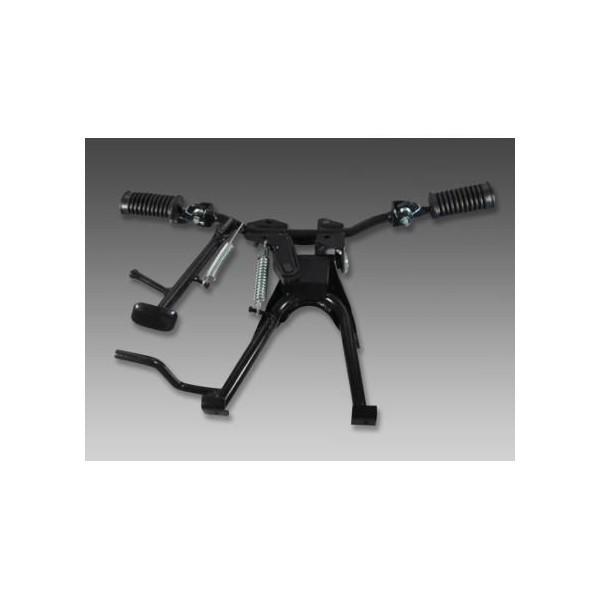 ・ダックスに取り付け可能なステップとスタンドのセットです。サイドスタンドとセンタースタンドが装備されています。購入時のご確認：※ホンダ純正エンジンにも対応します。※復刻版ダックスに加工無しで取り付けできました。【品名】DAXスタンド＆フット...