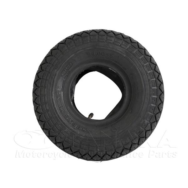 モンキーZ50Mタイヤ4.00-5 5インチ タイヤ 4.00-5 旧モンキー(Z50M)など チューブ付属 : バグ