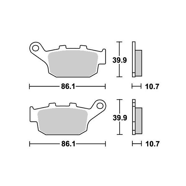 NSR250R �X�g���[�g�i�Z���~�b�N�j�u���[�L�p�b�h ���A�p 614HF SBS�i�G�X�r�[�G�X�j