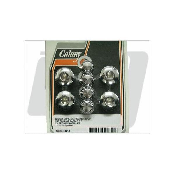 ショベルロッカーシャフトメッキエンドキャップセット COLONY