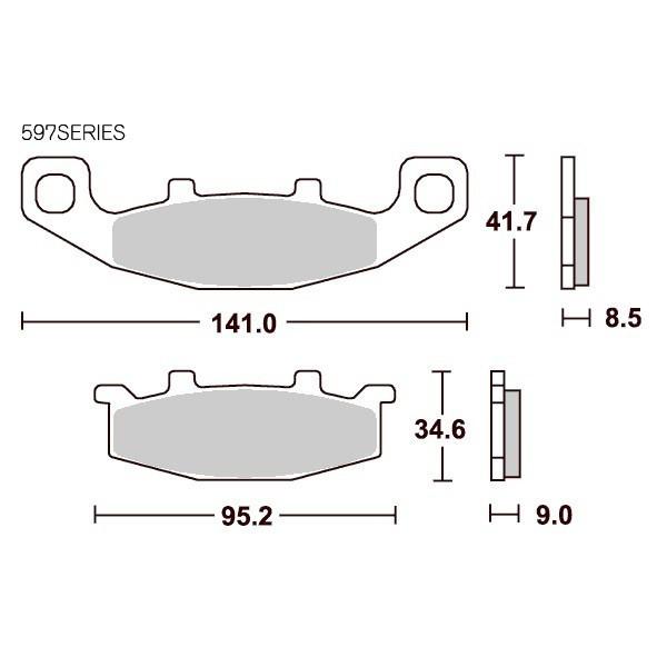 GPX750R�i87�`88�N�j �X�g���[�g�i�Z���~�b�N�j�u���[�L�p�b�h ���A�p 597HF SBS�i�G�X�r�[�G�X�j