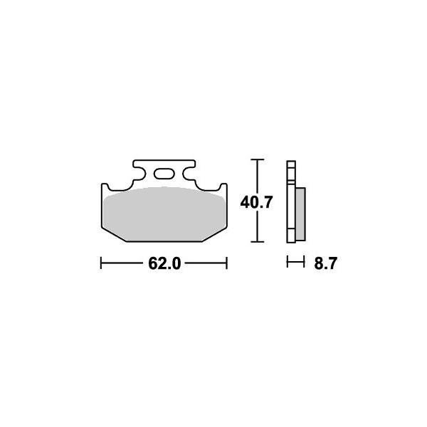 KLX650�i93�N�`�j ���[�V���O�I�t���[�h�i�V���^�[�j�u���[�L�p�b�h ���A�p 632RSI SBS�i�G�X�r�[�G�X�j