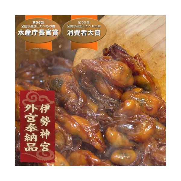 ≪伊勢神宮外宮奉納品≫[内容量] かき佃煮100g[原材料] 牡蠣、醤油（小麦を含む）、三温糖、かつおエキス、生姜[賞味期限] 冷蔵30日間三重県鳥羽市は、日本有数の牡蠣の産地。その鳥羽産の新鮮な牡蠣を贅沢にも佃煮にしました。【ご自宅用簡易...