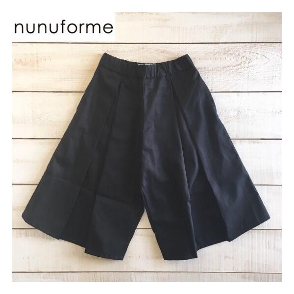 nunuforme ヌヌフォルム ツイル ワイド パンツ 黒 ガウチョパンツ nunuforme（ヌヌフォルム） ツイルワイドパンツ 子供服/パンツ Navy