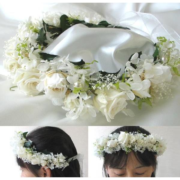 花の冠 ブートニア無し 42ｃｍホワイト プリザーブドフラワー Pb557y あれんじhana倶楽部 通販 Yahoo ショッピング