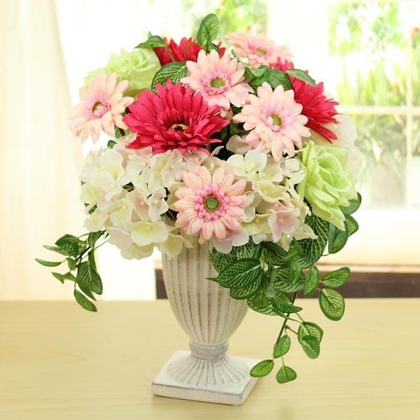 ガーベラ ローズ アレンジメント 造花 フラワー アーティフィシャルフラワー アートフラワー 光触媒 花 フラワー ギフト 贈り物 プレゼント お祝い H6028 花と緑のはなここ 通販 Yahoo ショッピング