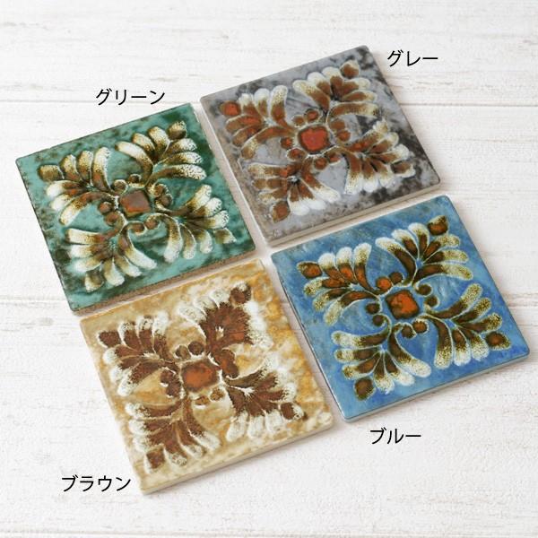 タイル クラシカルプランツ 約8.4cm おしゃれ 雑貨 デザインタイル