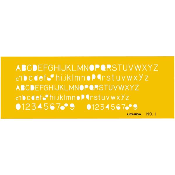 ウチダ テンプレート No.1 英字数字定規 1-843-1001