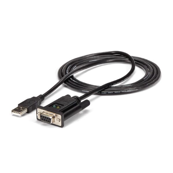 StarTech.com 1ポートUSB - ヌルモデムRS232Cシリアル変換ケーブル クロスケーブル 1x USB A オス - 1x D-Sub