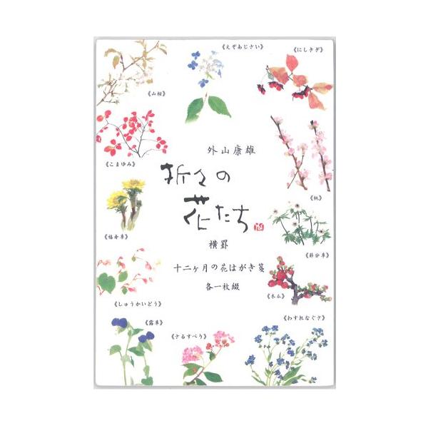表現社 はがき箋 横書き 12柄 12枚 美濃和紙 折々の花 十二ヶ月の花 24ー222