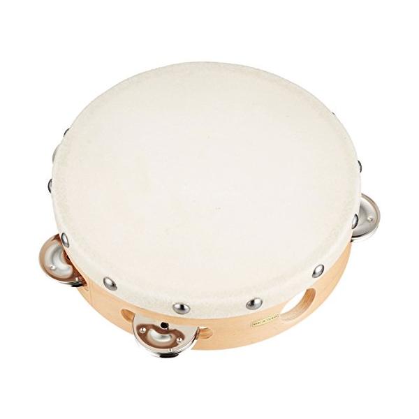 学校でも使用される。 キクタニ 皮付きタンブリン 18cm TMB-18 ナチュラル