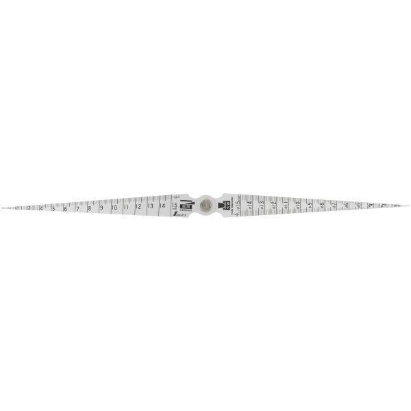 シンワ測定(Shinwa Sokutei) テーパーゲージ ダブル 1~15mm 隙間・穴径・長さ測定目盛付 62620