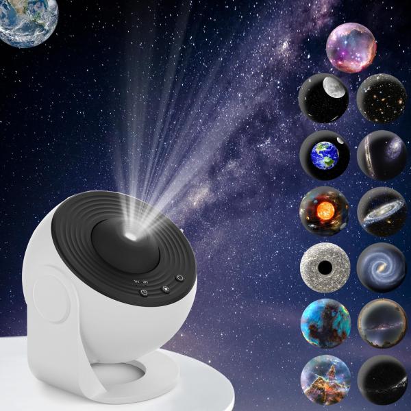 Galaxy プロジェクター、13 in 1 プラネタリウム スター プロジェクター リアルな星空 ナイトライト 太陽系 星座 月 寝室 天井 ホーム